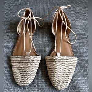 Lucky brand, beige flats Tie Up Flats size 8.5
